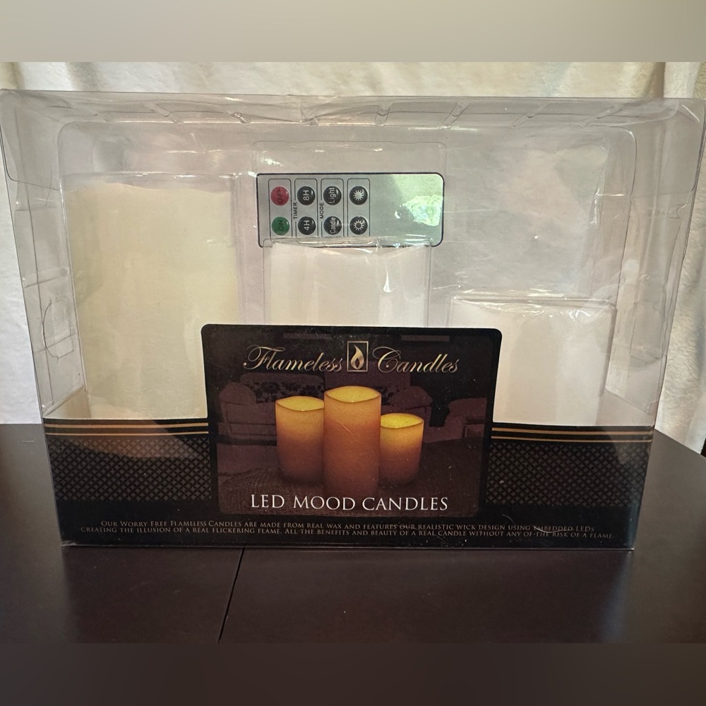 Flameless‎ Candles - LED Mood Candles- set of 3 with remote and timer feature